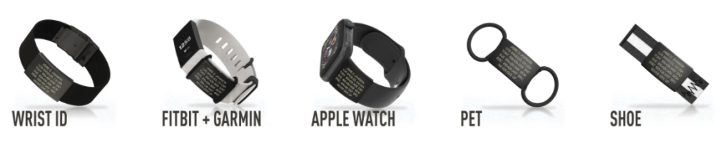 If you don't wear a Garmin, there are other ROAD iD options including IDs that come on a band, IDs for Apple Watch users, IDs for pets, and even IDs that you can wear on your shoes!