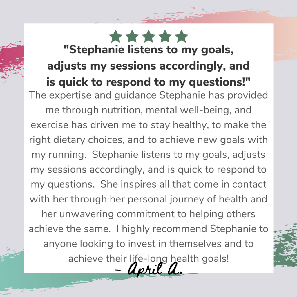 testimonial four for coach Stephanie - coaching